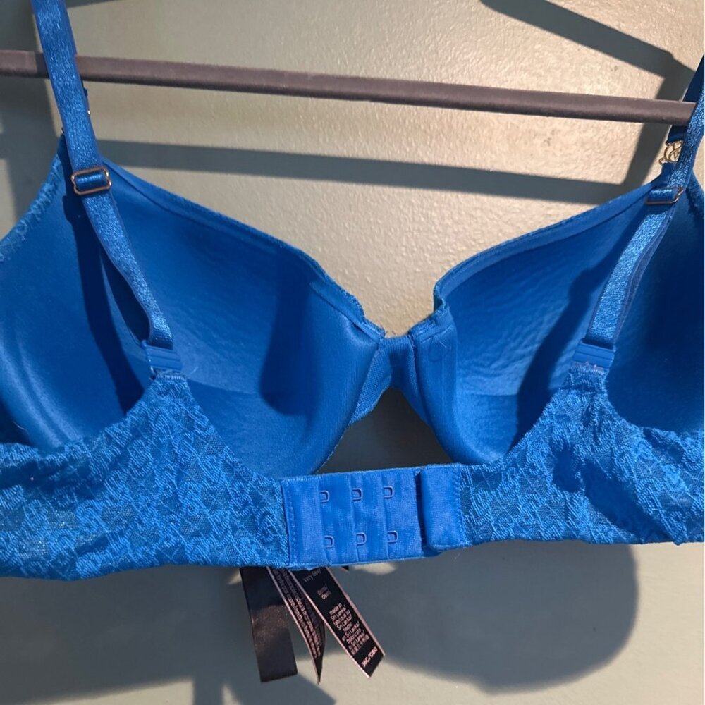 Victoria’s Secret Demi Bra 36C Blue Lace Sexy Push Up Underwire Lingerie Y2K - Picture 7 of 7